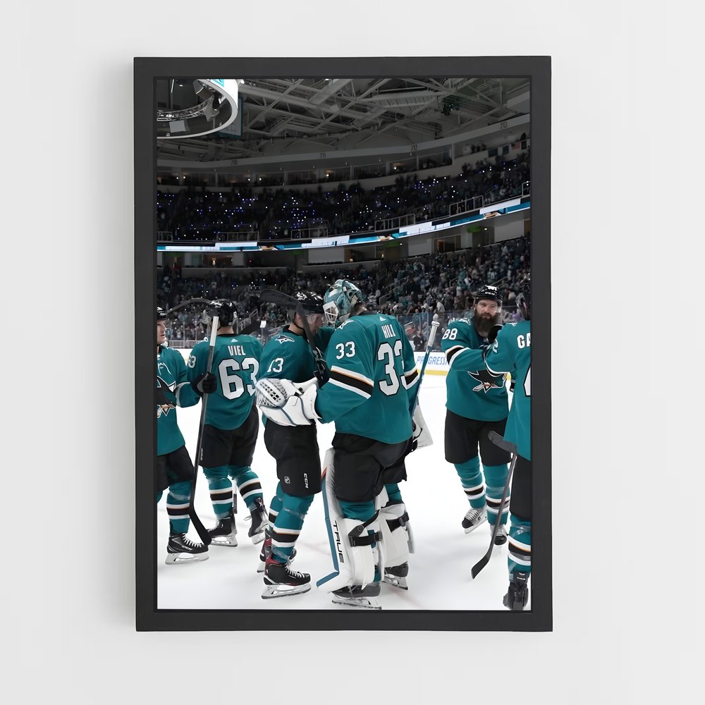 Poster Victoire des Requins – affiche Hockey sur glace (vue 2)
